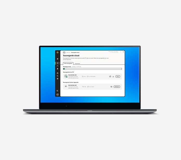 Image de sauvegarde cloud sur un ordinateur portable.